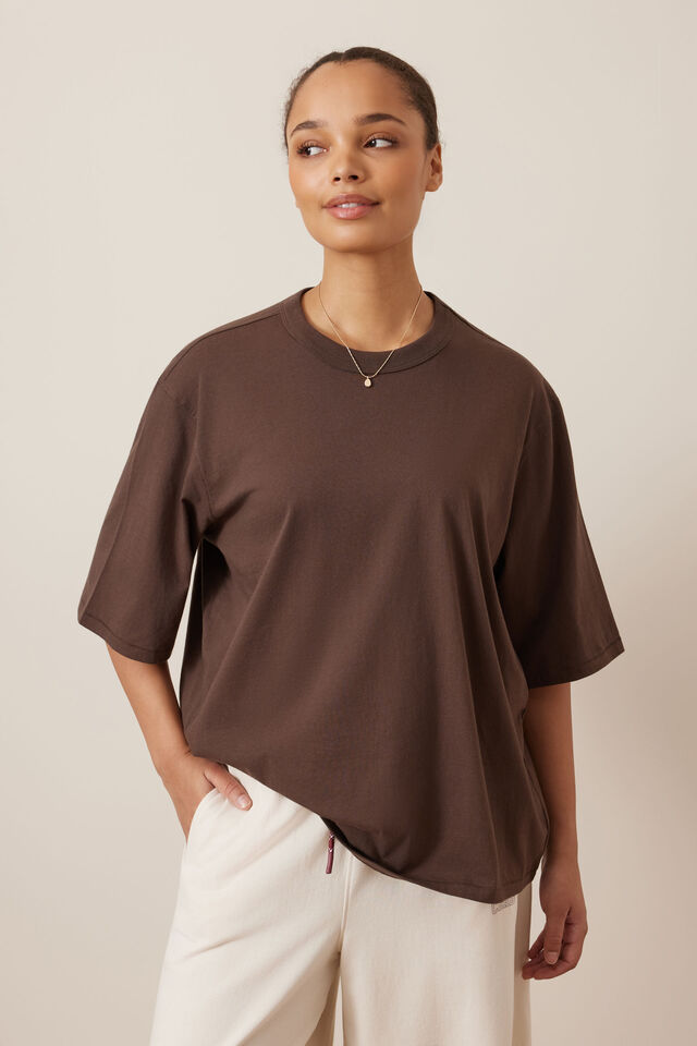 Luna Relaxed Tee, BRUNETTE