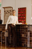 June V Neck Knit Pullover, MILK - example image 5