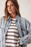 Goldie Longline Denim Shacket, VINTAGE BLUE - alternate image 4