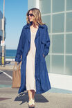 Lightweight Denim Trench Jf, DARK INDIGO - alternate image 1
