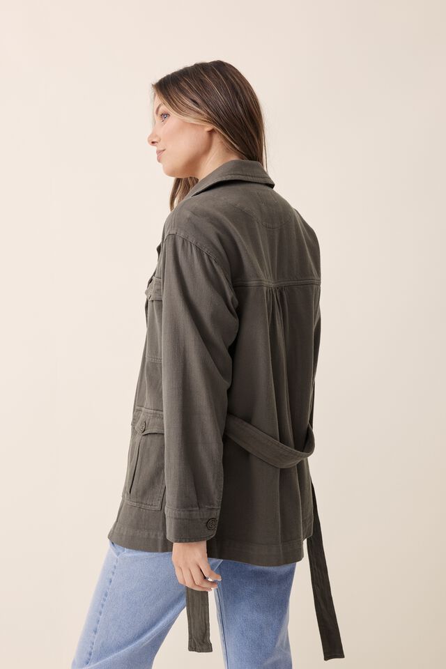 Utility Jacket With Organic Cotton, MILITARY GREEN