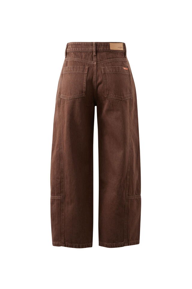 Demi Barrel Jean, CHOCOLATE