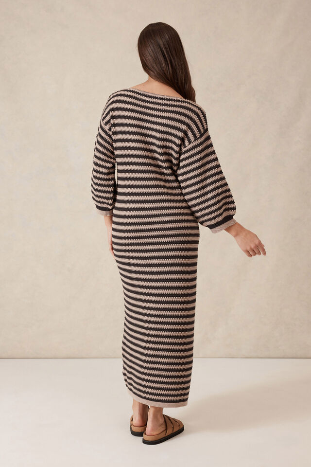Summer Slouchy Knit Dress, STRING/PHANTOM STRIPE