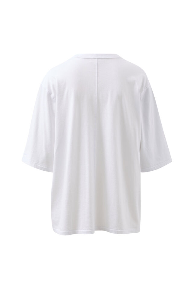 Liv Oversized Tee, WHITE/CERES HOLIDAY STAMP