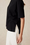 Slouchy Split Hem Tee, BLACK - alternate image 4