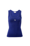 Zoe Contour Rib Scoop Tank, POLO BLUE/BUTTER MONOGRAM - example image 2