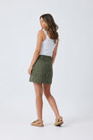Utility Skirt In Organic Cotton Viscose Twill, MILITARY GREEN - alternate image 3