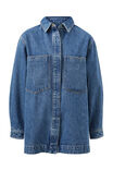 Goldie Longline Denim Shacket, FRESH INDIGO - alternate image 2