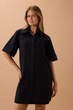 Sara Mini Shirt Dress, BLACK - alternate image 7