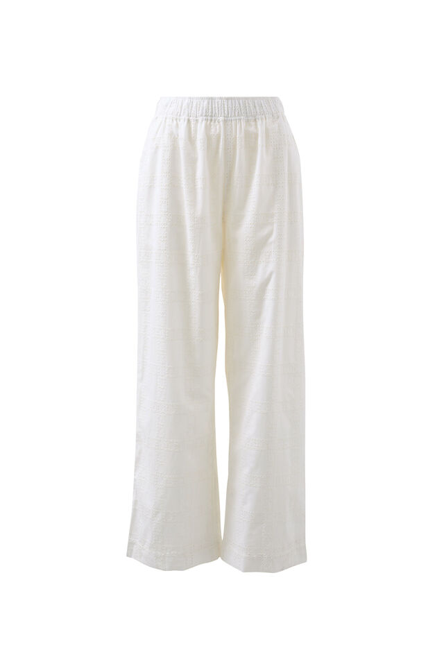 The Lounge Pant, WHITE BRODERIE