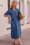 Sloane Short Sleeve Midi Dress, TRUE INDIGO - example image 5