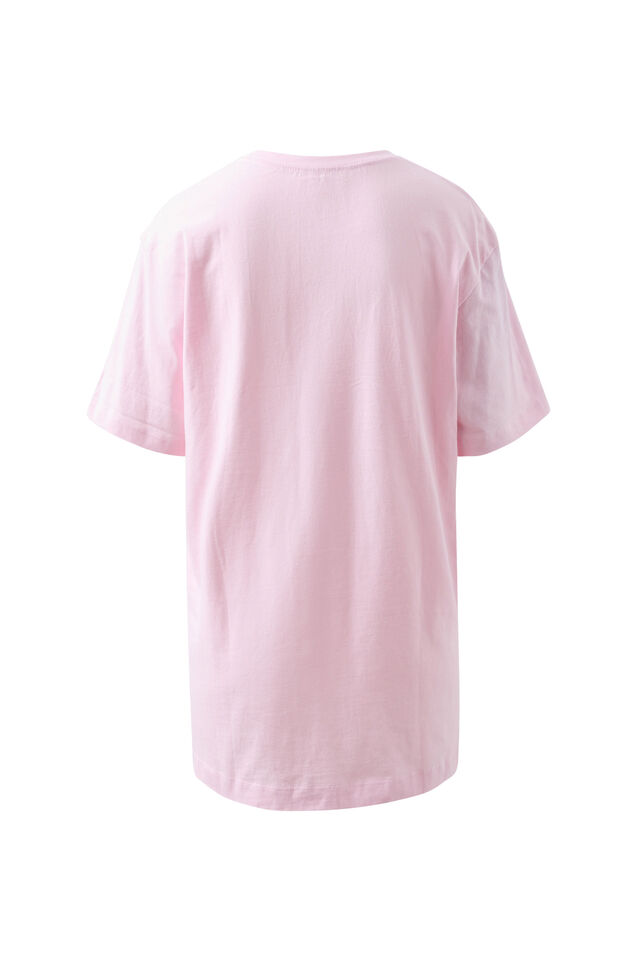 Lola Longline Step Hem Tee, SUNFADED PINK MONOGRAM EMBROIDERY