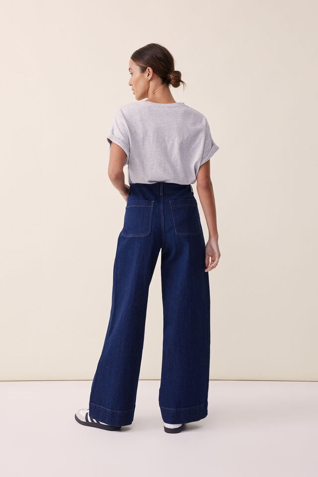 Jacqui Felgate Pintuck Jean In Organic Cotton, DARK INDIGO