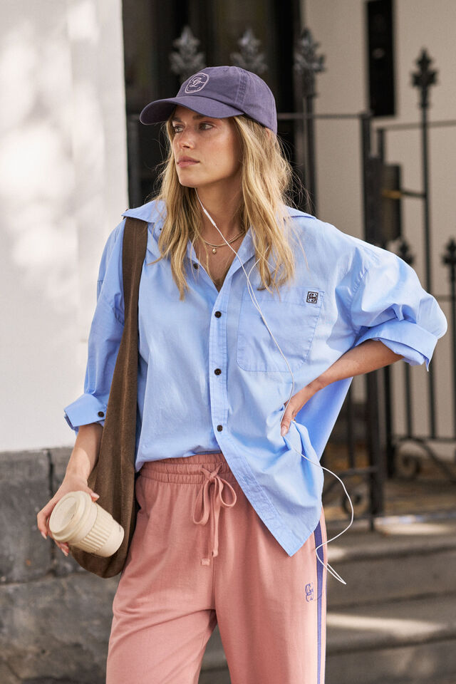 Peta Oversized Shirt, SKY BLUE