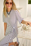 Allora Tie Midi Tee Dress, CHOC STRIPE - alternate image 7