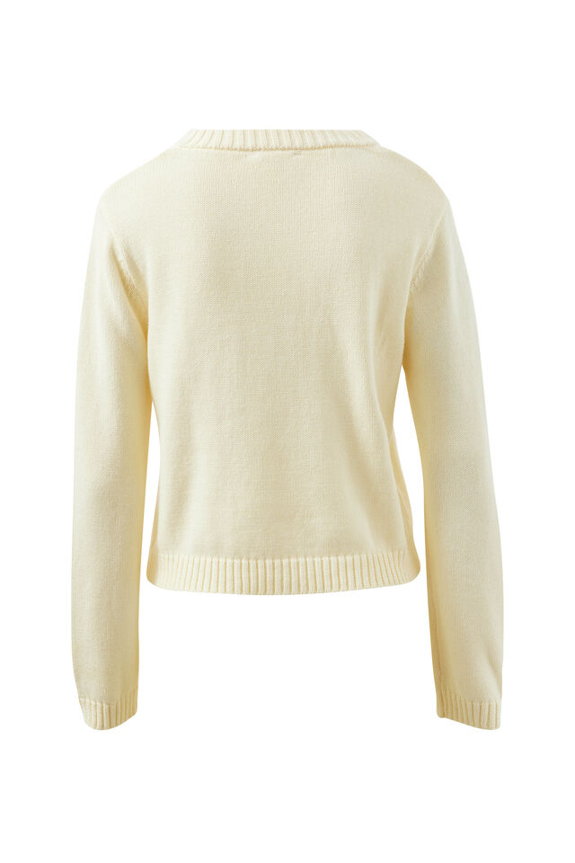 Nelly Long Sleeve Knit Cardi, EGGSHELL