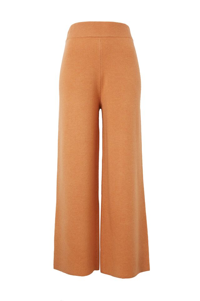Soft Knit Wide Leg Pant In Recycled Blend, WINTER ORANGE