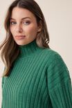 Soft Knit Split Hem Tunic In Recycled Blend, LAWN GREEN - alternate image 4