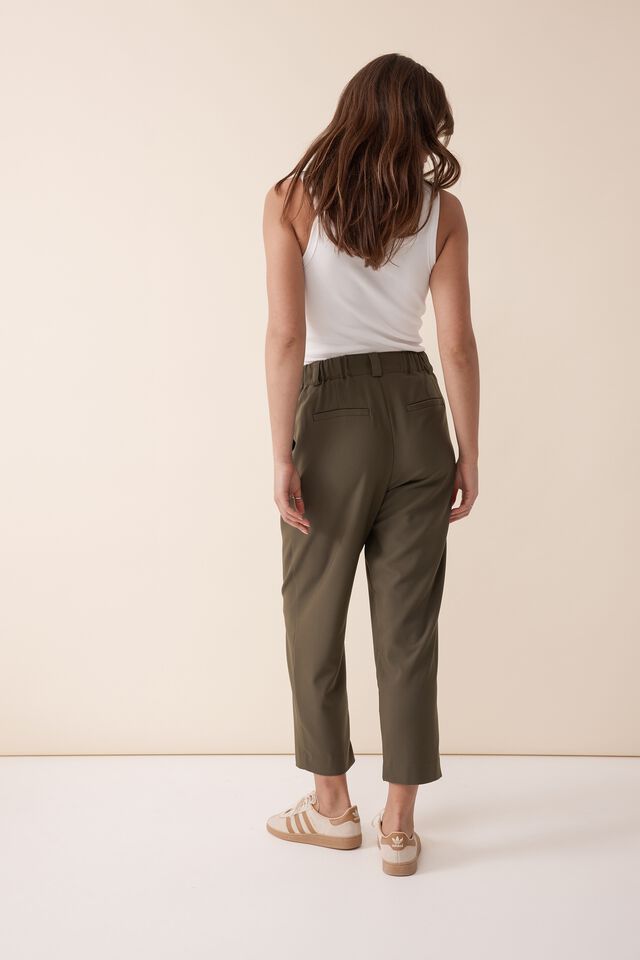 Jacqui Felgate Tapered Pant In Recycled Blend, MILITARY GREEN
