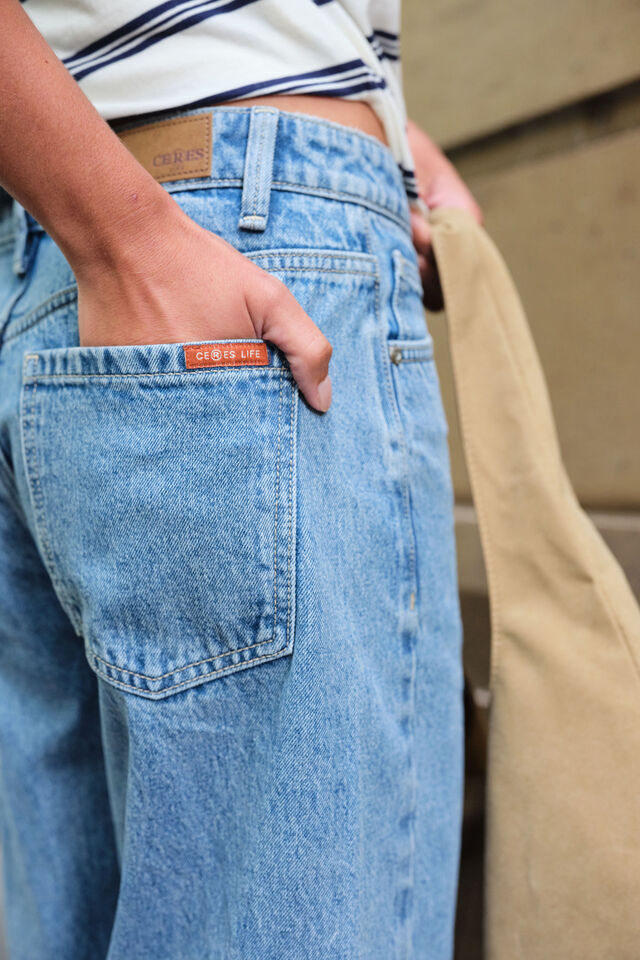 Maggie Tapered Barrel Jean, MID VINTAGE BLUE