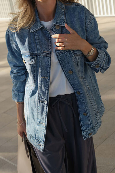 Oversized Denim Trucker, VINTAGE BLUE
