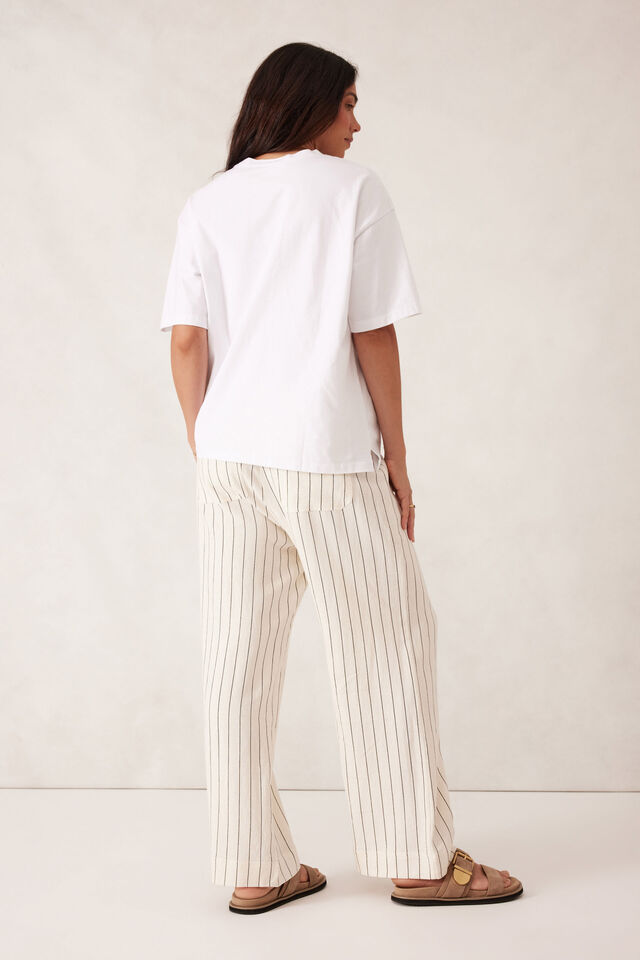 Relaxed Drawstring Pant, PINSTRIPE