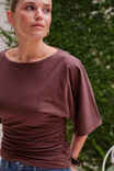 Molly Relaxed Sleeve Top, BRUNETTE BROWN - example image 6