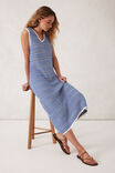 Textured Knit Midi Tank Dress, SUMMER BLUE STRIPE - alternate image 7