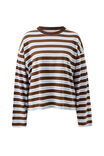 Beau Long Sleeve Slouchy Tee, COCOA SKY BLUE STRIPE - alternate image 2