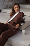 Sporty Slouchy Crew, CHOCOLATE SIDE STRIPE - alternate image 4