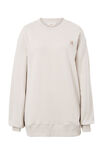 Oversized Slouchy Crew, ALMOND SMALL LOGO - alternate image 2