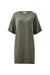 Short Sleeve Boxy Knit Dress, MOSS GREEN - alternate image 2