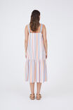 Strappy Tiered Dress In Cotton Linen Blend, MULTI STRIPE - alternate image 5