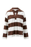 Shelby Slouchy Rugby Top, WARM ECRU CHOC STRIPE - alternate image 2