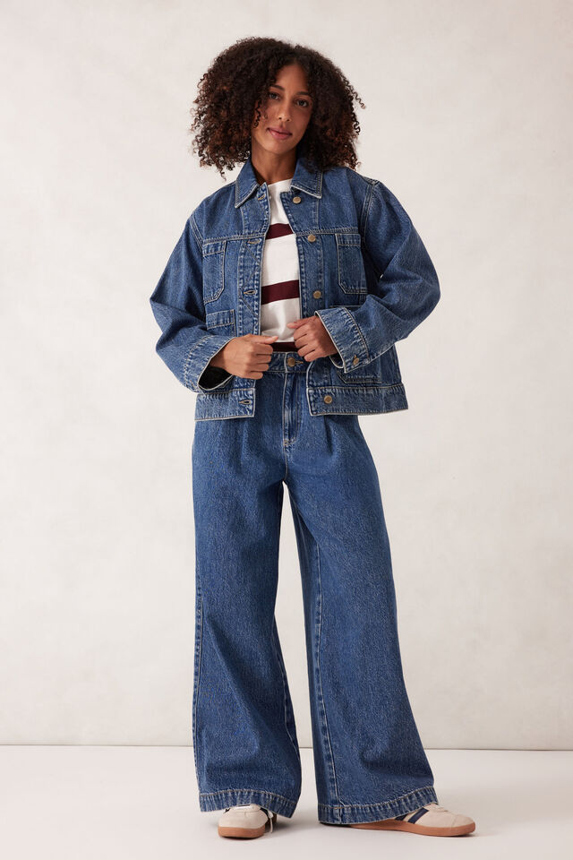 Boyfriend Denim Jacket, FRESH INDIGO
