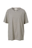 Longline Step Hem Tee, CLOUD MARLE/BLACK STRIPE - alternate image 2