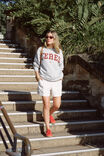 Oversized Slouchy Crew, GREY MARLE HERITAGE LOGO - alternate image 6