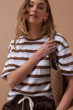 Boxy Pocket Tee, WHITE/MILK CHOC CHALK STRIPE - alternate image 4