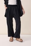 Satin Wide Leg Pant With Recycled Fibres, BLACK - alternate image 4