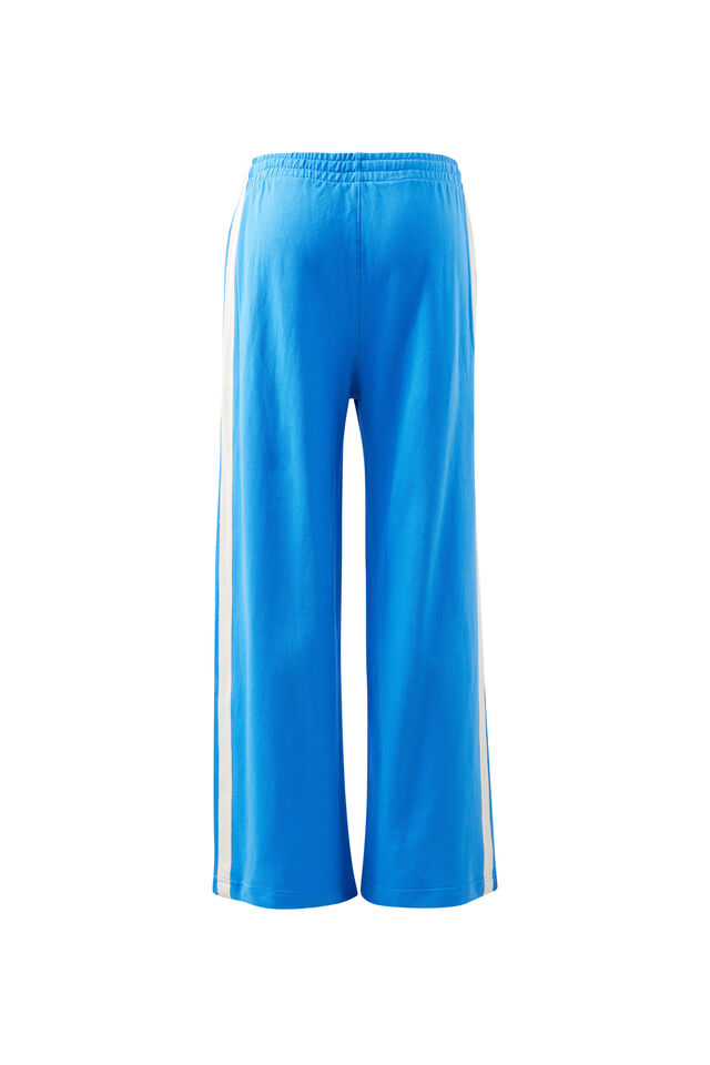 Gigi Wide Leg Terry Trackpant, MARINE BLUE SIDE STRIPE