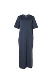 Short Sleeve Midi Dress In Organic Cotton, SMOKE BLUE - alternate image 5