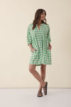 Shirred Check Mini Dress, SPLASH GREEN CHECK - alternate image 6