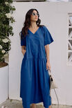Tiered Poplin Midi Dress, FRESH COBALT - alternate image 4