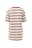 Lola Longline Step Hem Tee, MILK/BURNT TOFFEE STRIPE - alternate image 3