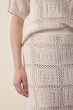 Square Knit Midi Skirt, ECRU - alternate image 4