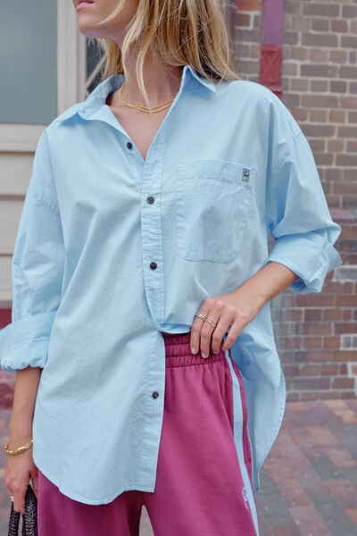 Peta Oversized Shirt, CHINA BLUE
