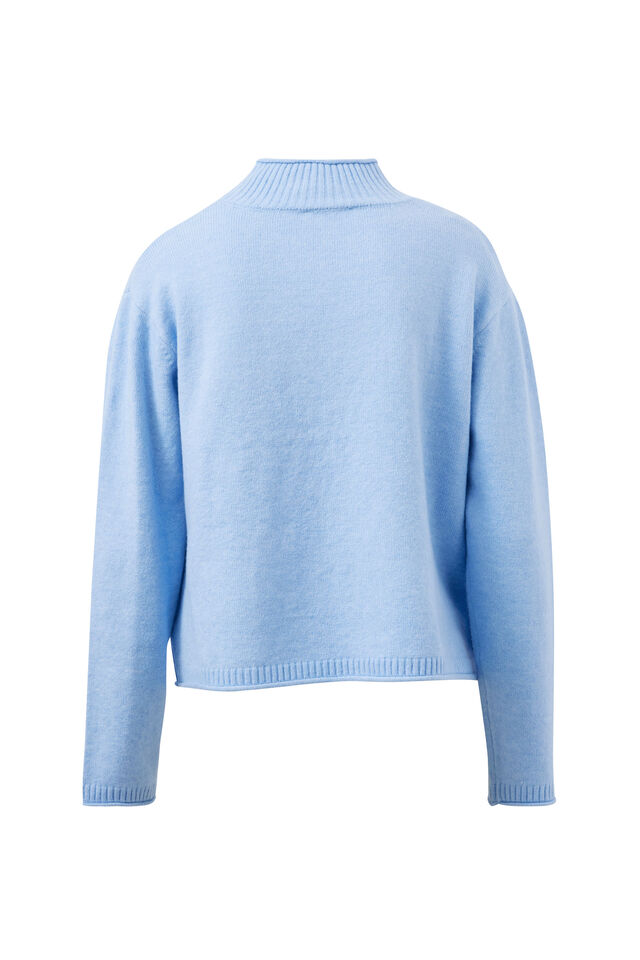 Finley Funnel Neck Knit, CHINA BLUE