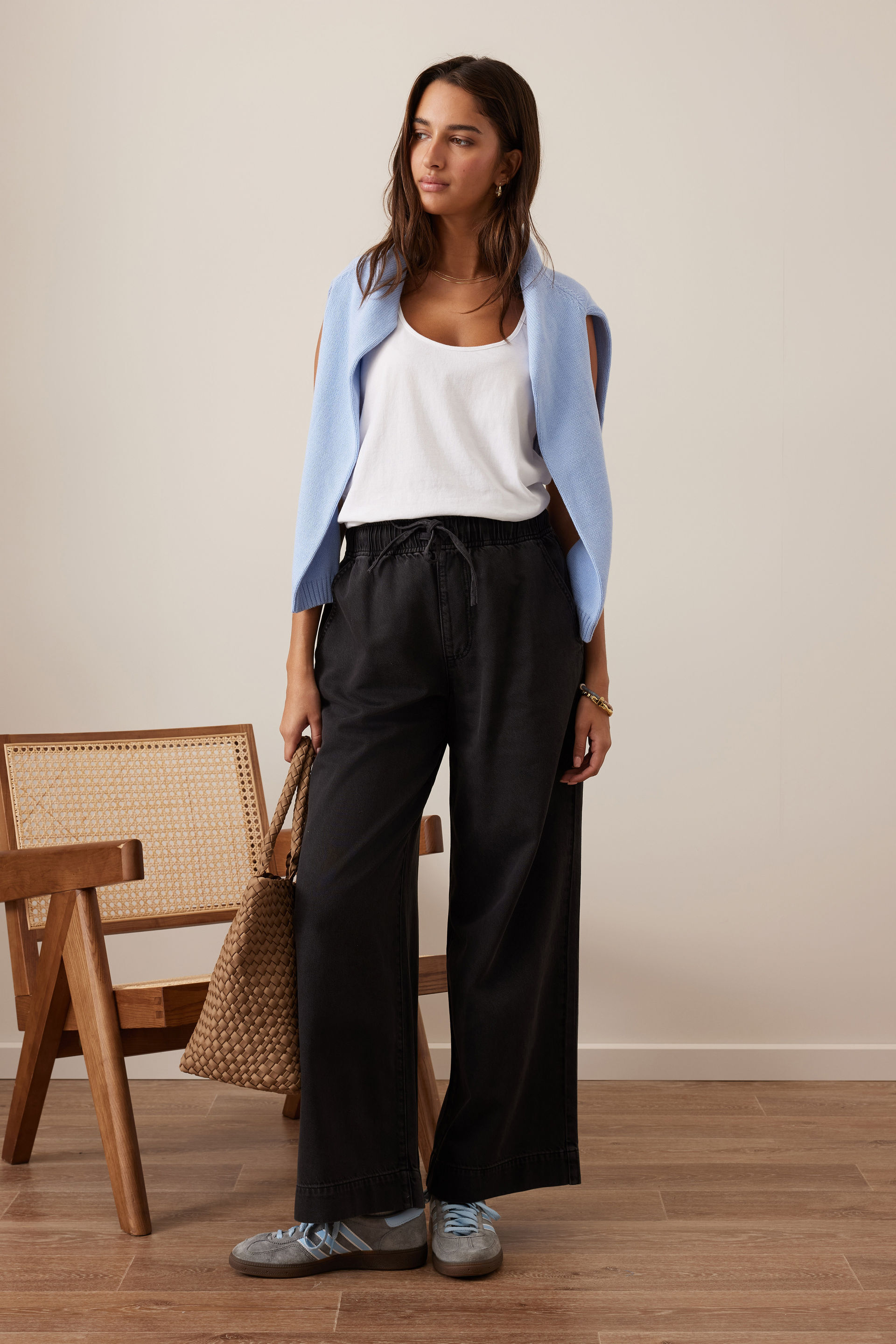 新品　salsation Slim-Fit Drawstring Pants Andie Wide Leg Drawstring Pant