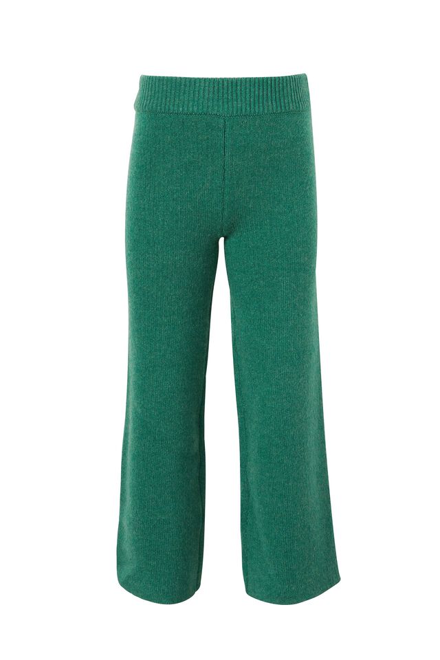Mini Me Soft Knit Wide Leg Pant In Recycled Blend, LAWN GREEN
