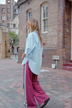 Gigi Wide Leg Terry Trackpant, WASHED BURGUNDY SKY BLUE SIDE STRIPE - alternate image 6